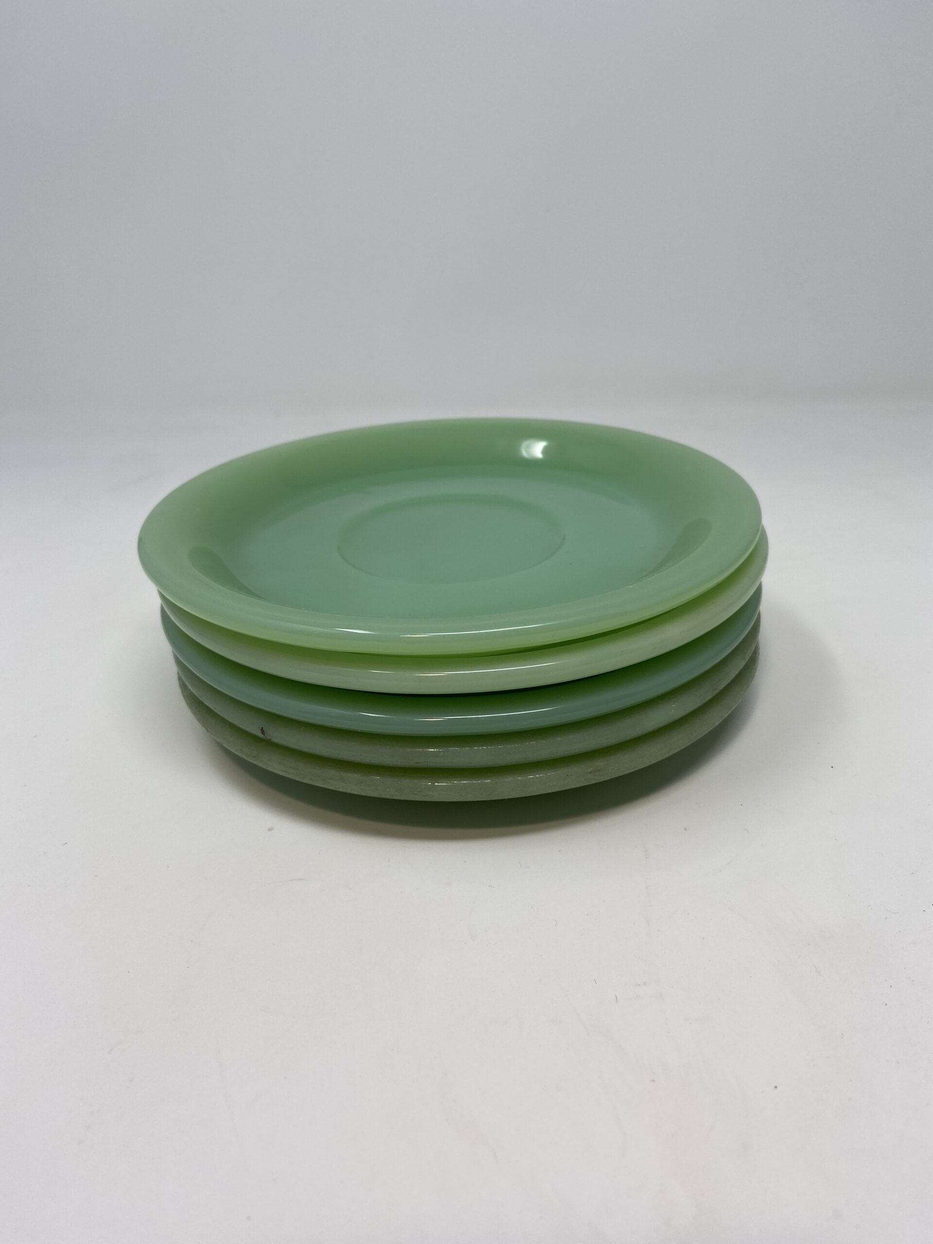 Vintage Fire-King Restaurant Ware Saucers - Jadite Junkies