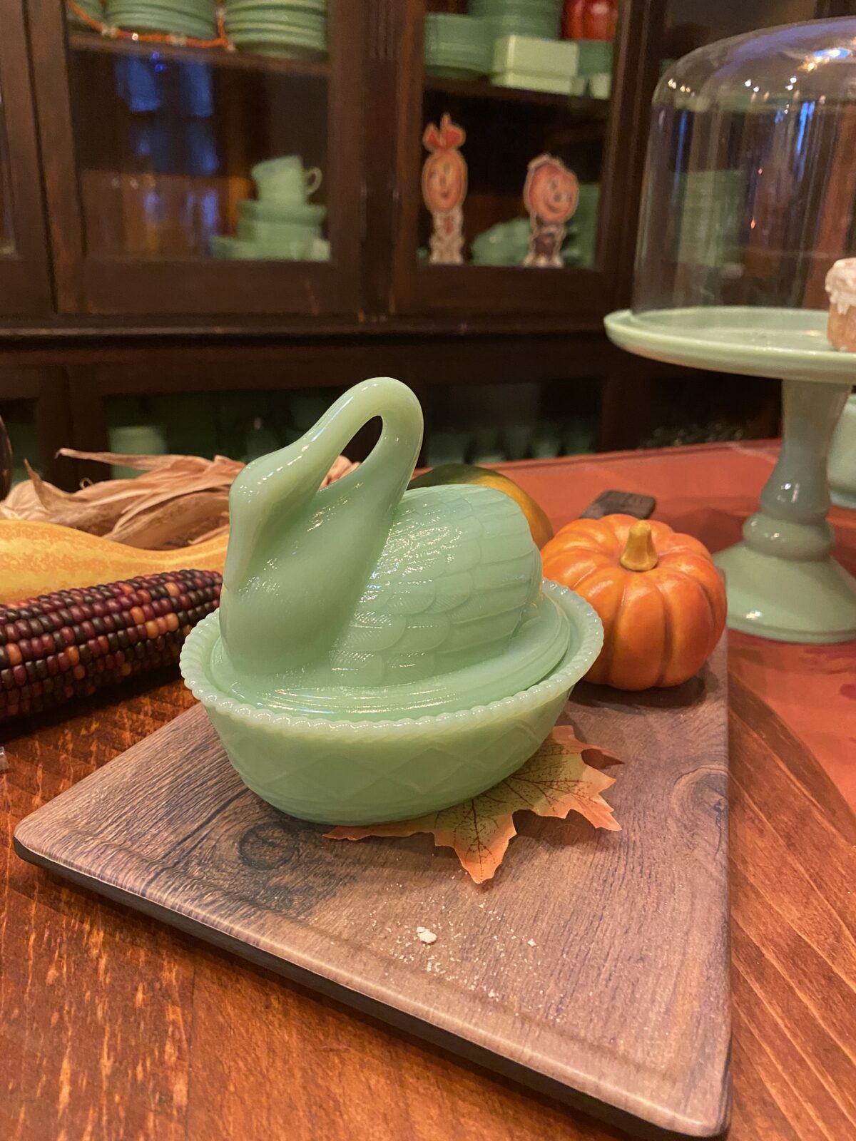 Swan Covered Candy Dish – Jadite Junkies