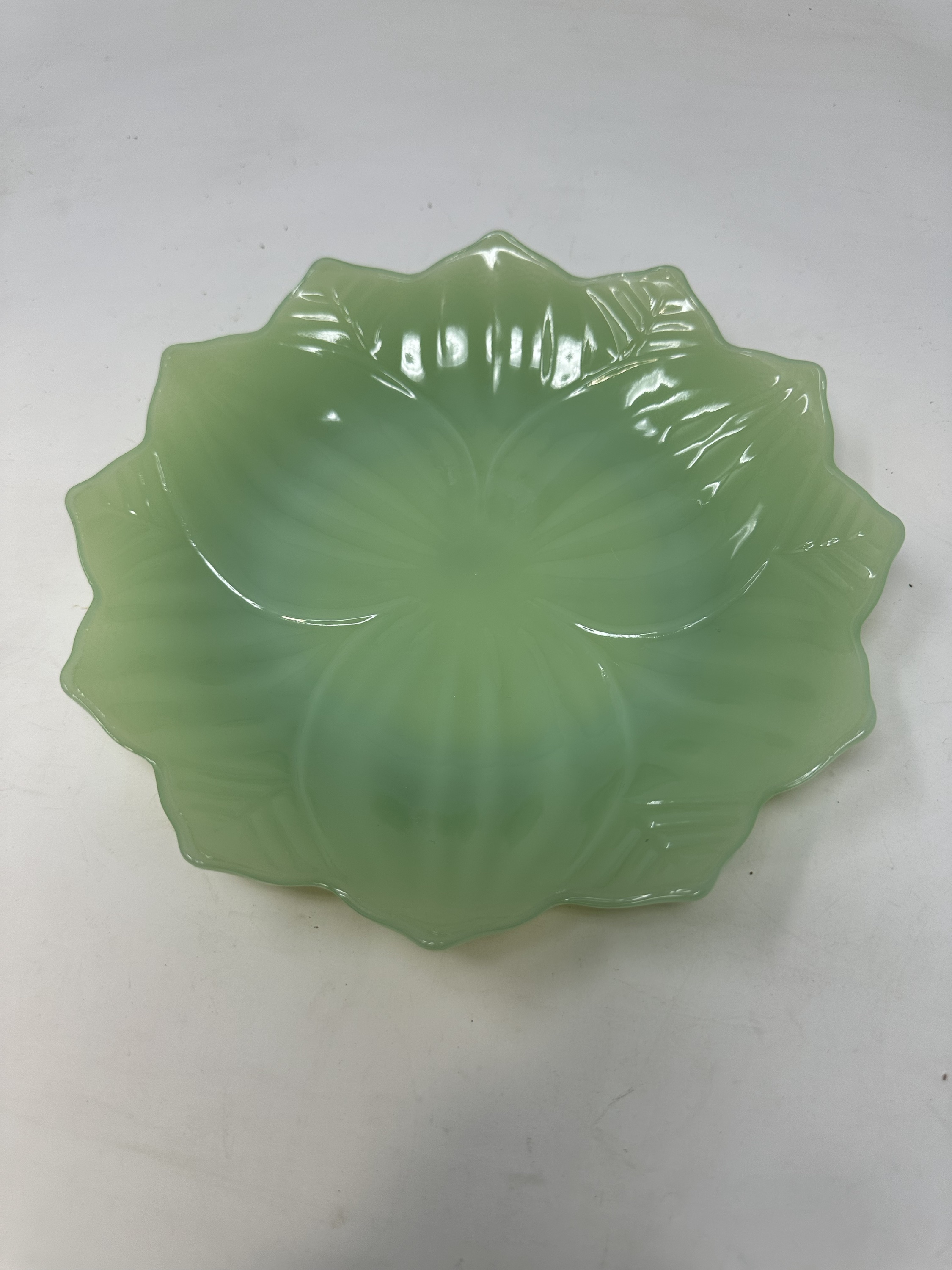 Vintage Fire outlet King Jadite Lotus Plates and Bowls