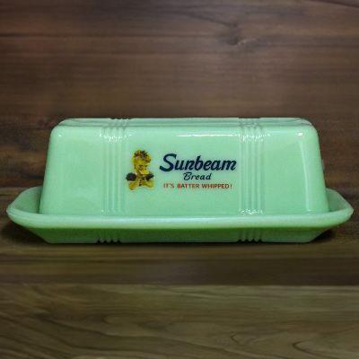 Sunbeam jadite butter dish