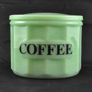 Jadite Canister with lid - Coffee Decal 