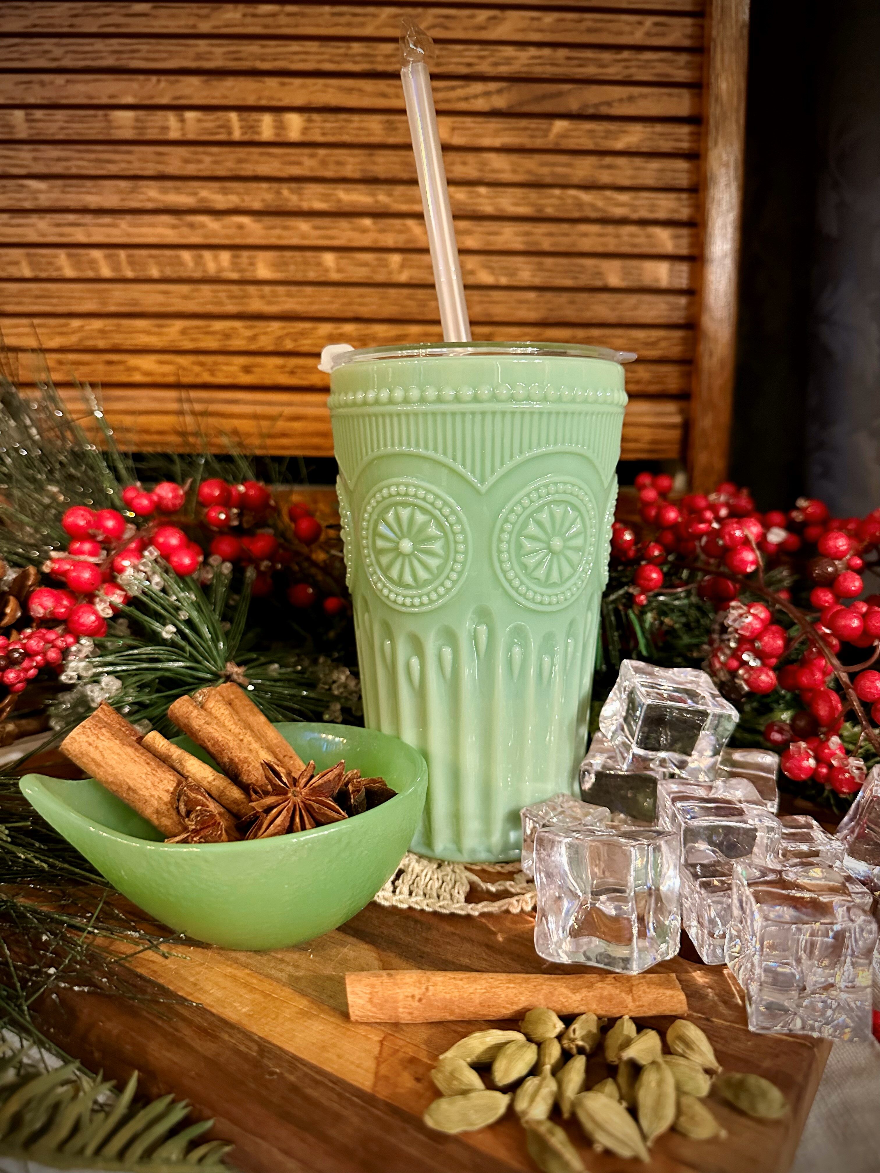 Jadeite beverage tumbler